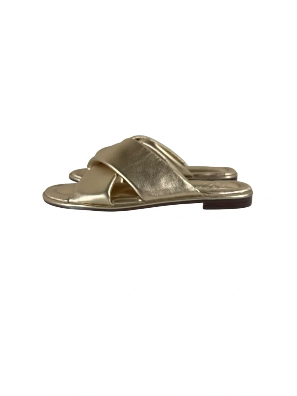 J. CREW Gold Metallic Slide Sandals for Women Size 7.5